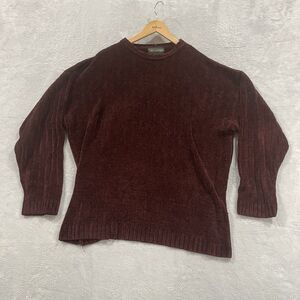 Hill & Archer‎ Long Sleeve Knit Sweater Women Large Velour Purple